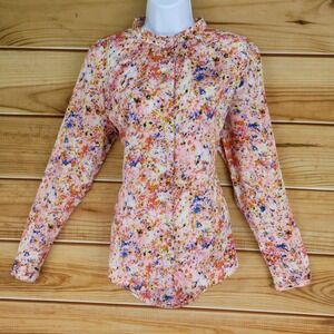 Button Up Shirt Paint‎ Splash Womens USA Size 12 (UK 16) Multicolor Splatter